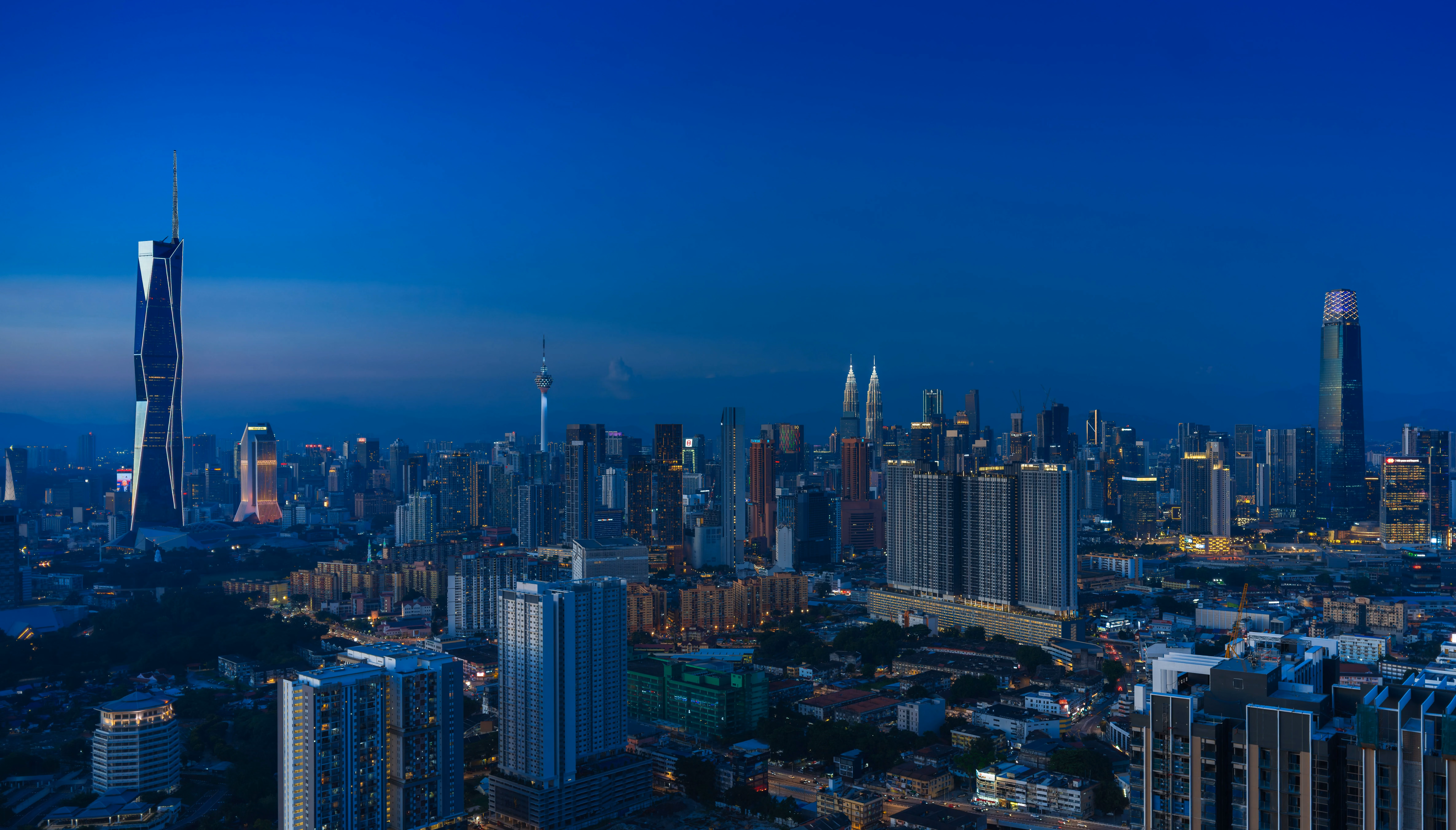 The Kuala Lumpur skyline after dark